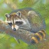Raccoon On Tree paint by numbers