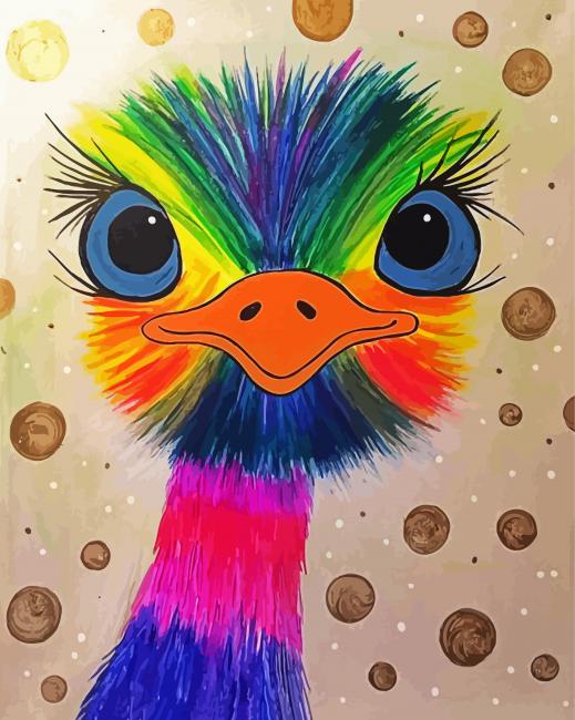 Rainbow Emu Bird paint by number