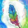 Rainbow Feather paint by number