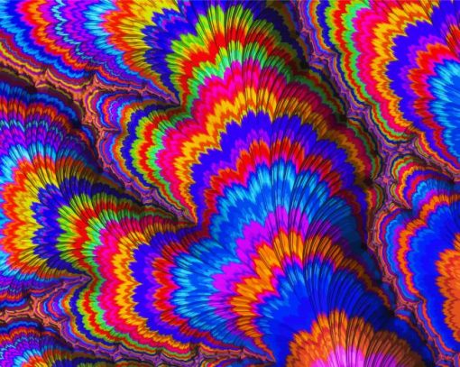 Rainbow Fractal paint by numbers