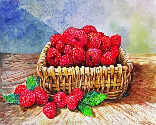 Raspberries Basket paint by number