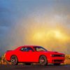 Red Challenger Hellcat paint by numbers