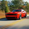 Red Dodge Challenger Hellcat paint by numbers