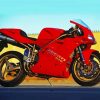 Red Ducati Motor paint by number