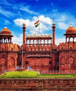 Red Fort Delhi India paint by number