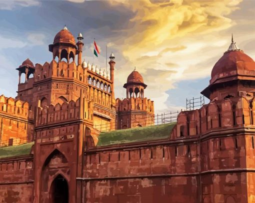 Red Fort India paint by number