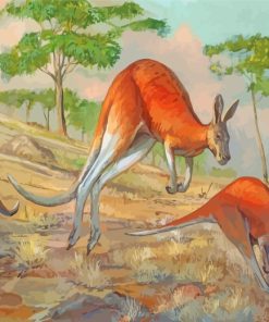 Red Kangaroos Art paint by numbers