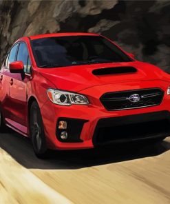 Red Subaru Car paint by number