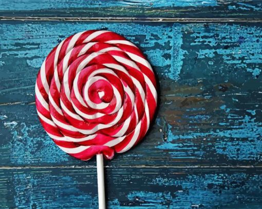 Red White Lollipop paint by numbers