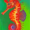 Red Seahorse Art paint by numbers