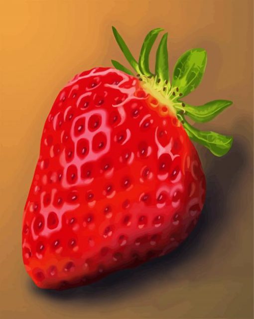 Red Strawberry Fruit paint by numbers