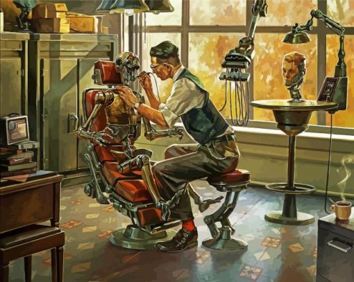 Robot Dentist paint by numbers
