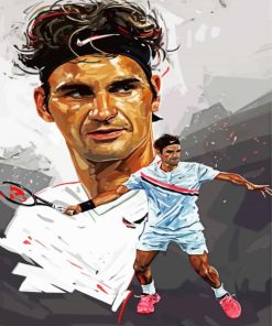 Roger Federer Player paint by number