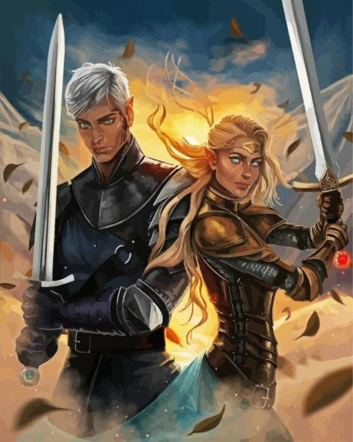 Rowan And Aelin Throne Of Glass paint by numbers