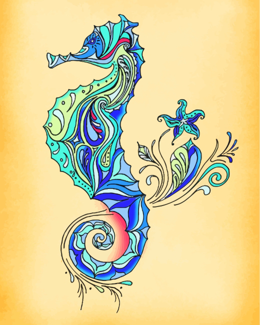 Seahorse Art paint by numbers