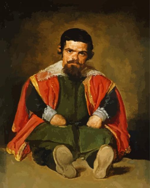 Sebastian De Morra By Velazquez paint by number
