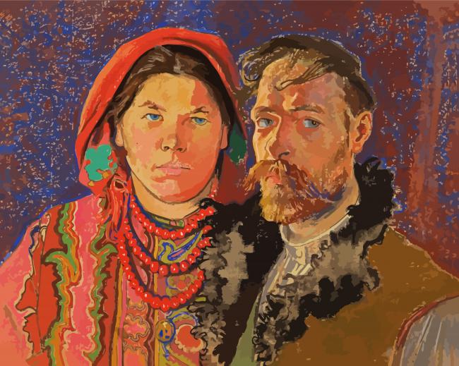 Self Portrait With Wife Wyspianski paint by numbers