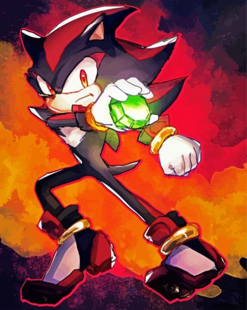 Shadow The Hedgehog Art paint by numbers