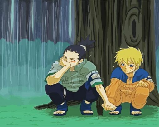 Shikamaru And Little Naruto paint by number