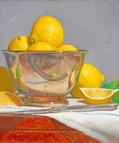 Silver Bowl Lemons paint by numbers