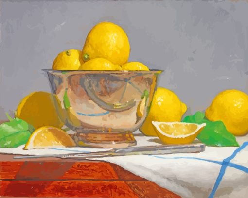 Silver Bowl Lemons paint by numbers