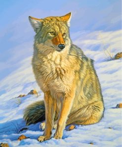 Snow Coyote paint by number