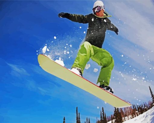 Snowboarder Man paint by number