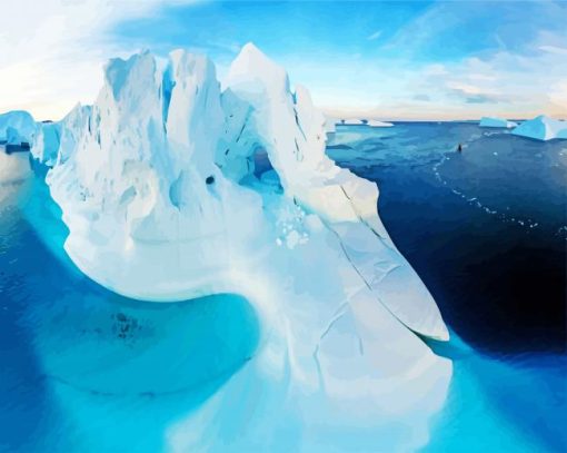 Snowy Greenland Island paint by number