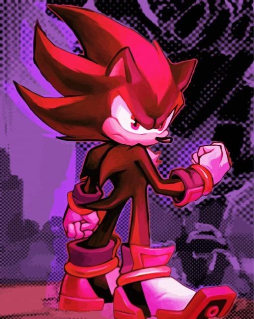 Sonic Shadow The Hedgehog Art paint by number