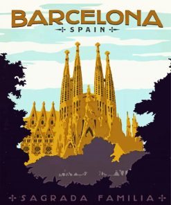 Spain Barcelona Gaudi Sagrada Familia paint by number