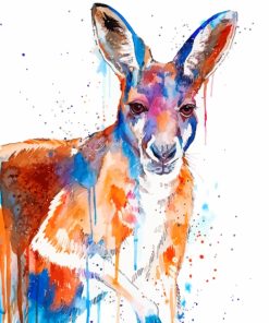 Splatter Colorful Kangaroo paint by numbers