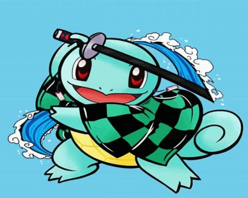 Squirtle Tanjiro paint by number