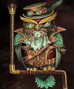 Steampunk Owl Illustration paint by number