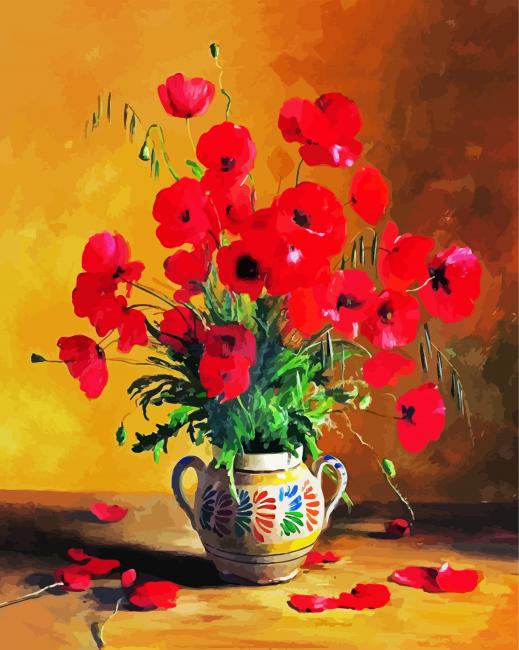 Stil Life Coquelicot Poppies paint by number