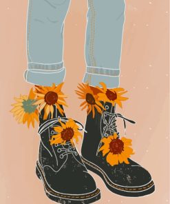 Sunflowers Boots paint by numbers