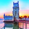 Sunset In Belem Tower paint by number
