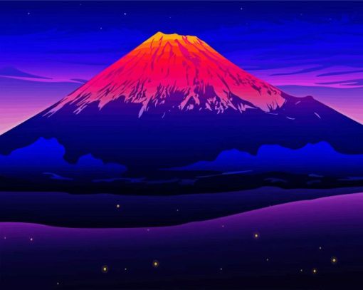 Sunset Mt Fuji paint by number
