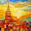 Sunset Over Galata Tower paint by number