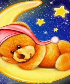 Teddy Bear On Moon paint by number