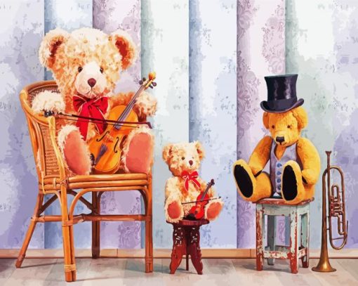 Teddy Bears Band paint by number