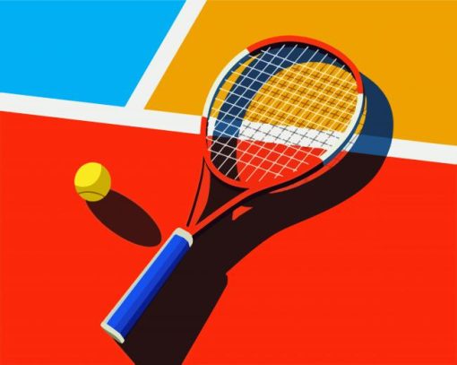 Tennis Racket And Ball paint by number