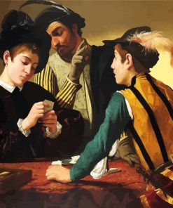 The Cardsharps Caravaggio paint by number