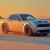 The Dodge Challenger Hellcat paint by numbers