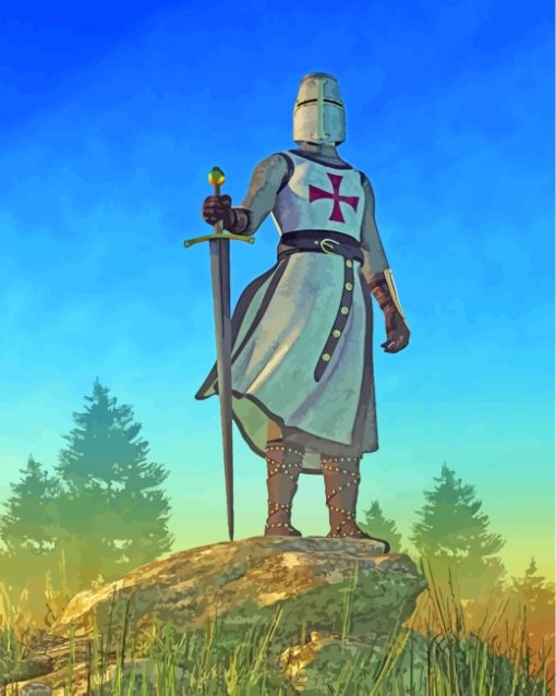 The Knight Holding Sword paint by numbers