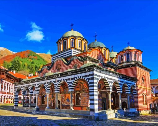 The Monastery Of Saint Ivan Of Rila Bulgaria paint by number