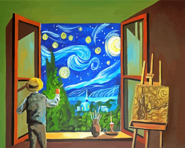 The Starry Night Van Gogh paint by numbers