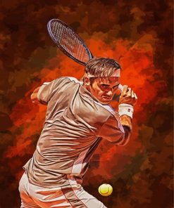 The Tennis Players Roger Federer paint by number