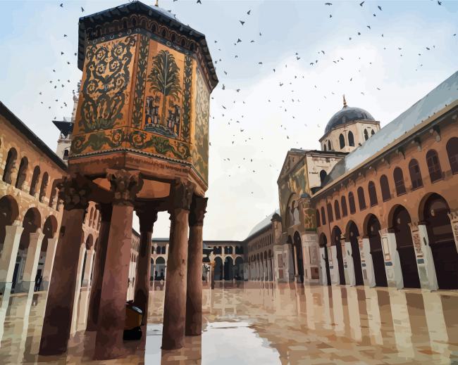 The Umayyad Mosque Damascus paint by numbers