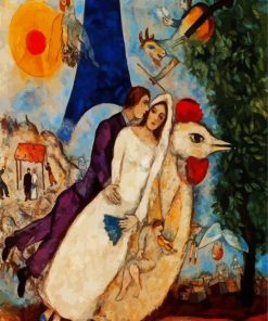 The Betrothed And Eiffel Tower Chagall paint by numbers