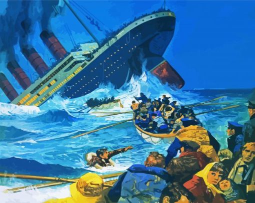 Titanic Ship Drowning paint by number